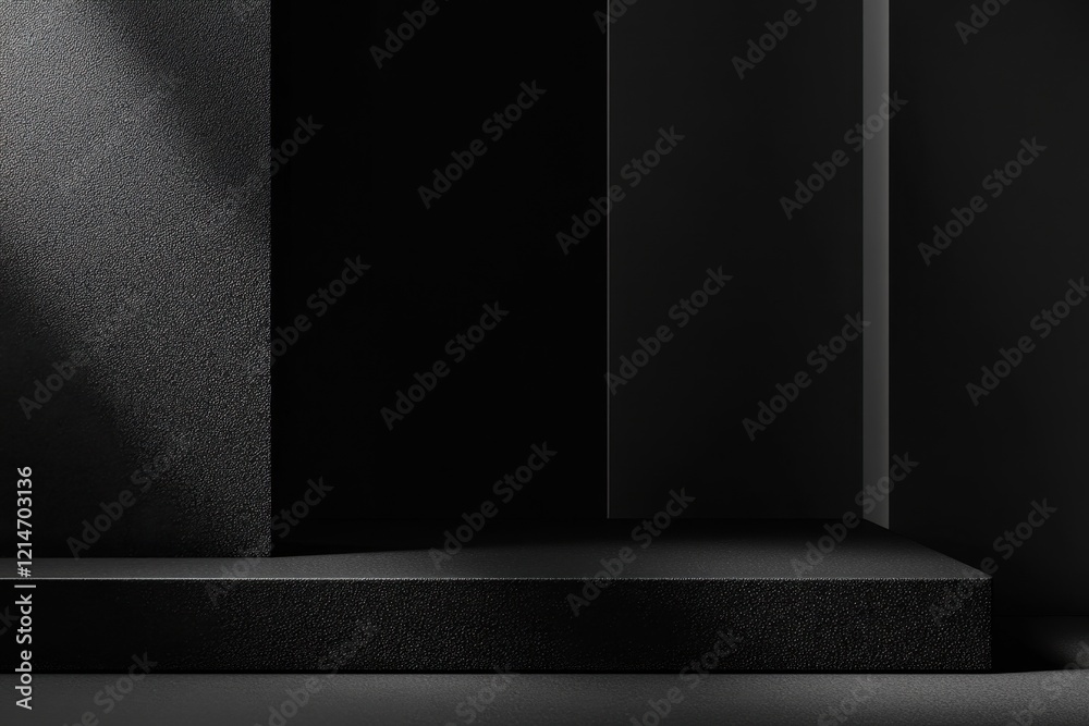 Minimalist black monochrome background with soft textures and subtle shadows, perfect for premium product displays Minimalist black monochrome background with soft textures and subtle shadows, perfect for premium product displays