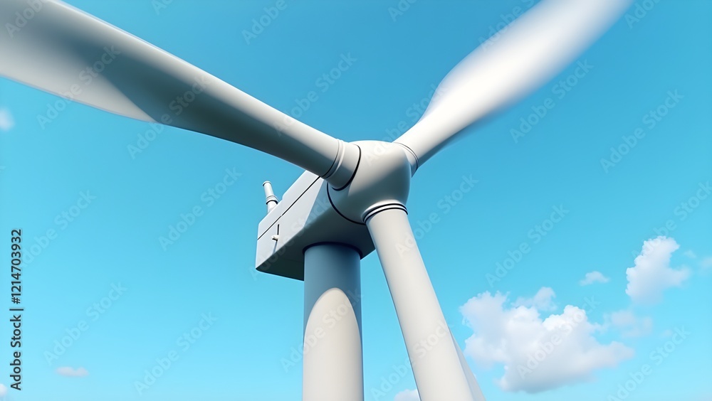 A rotating wind turbine blade in sharp motion A rotating wind turbine blade in sharp motion