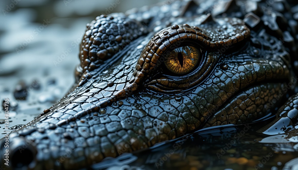 Fototapeta premium crocodile eyes .