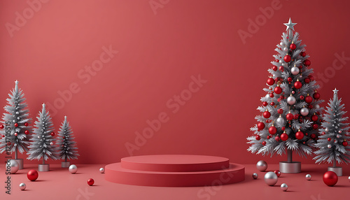 christmas tree with fireworks