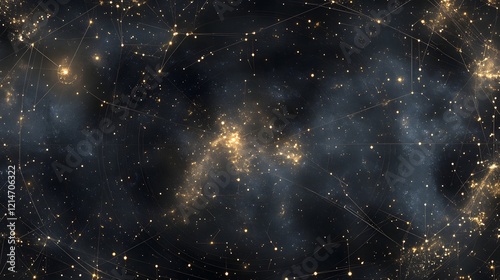 Detailed star chart with constellations