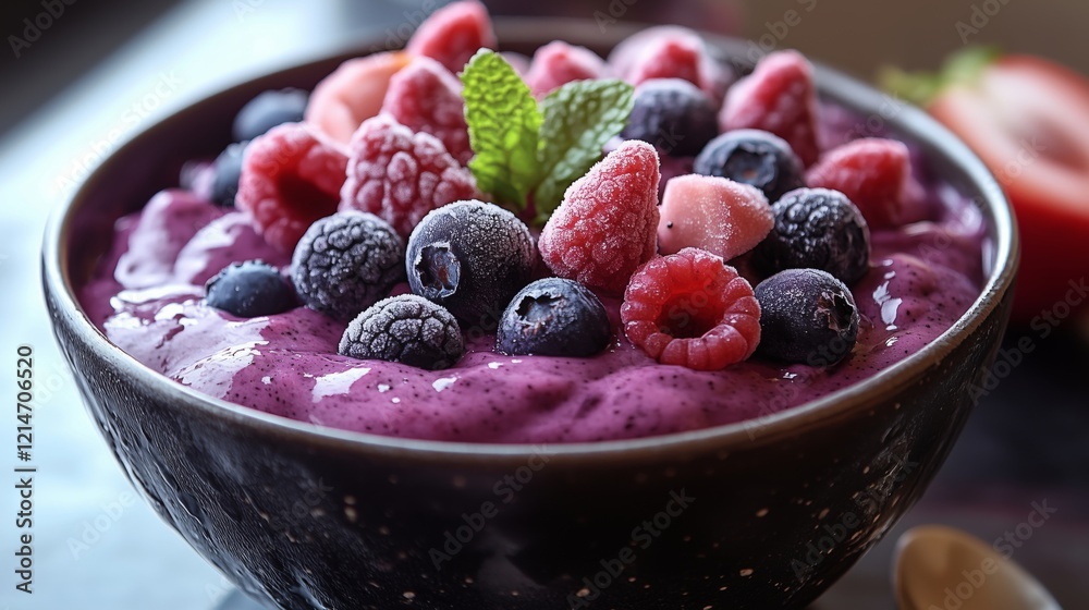 Delicious Berry Smoothie Bowl with Nutritious Ingredients Delicious Berry Smoothie Bowl with Nutritious Ingredients