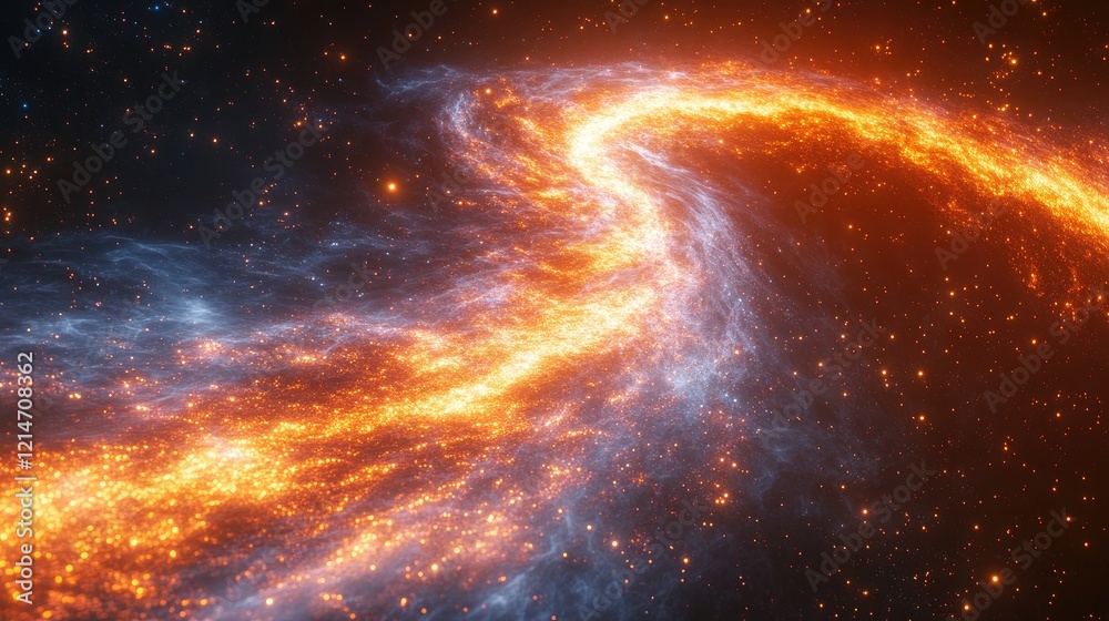Obraz premium Fiery Cosmic Swirl: Abstract Space Artwork
