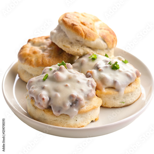 Biscuits n gravy isolated on transparent background