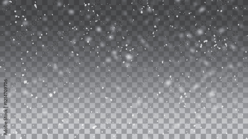 Falling snowflakes in transparent beauty, delicate and small, isolated on a clear background. Falling snowflakes in transparent beauty, delicate and small, isolated on a clear background.