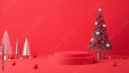 christmas tree with fireworks