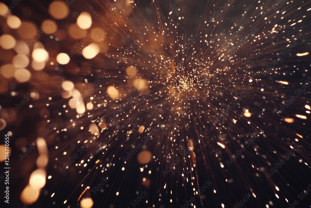 A collection of lights suspended high above the ground, creating a unique visual effect