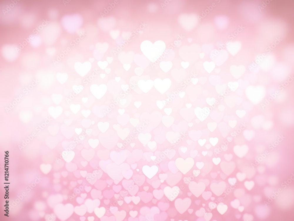 Surreal Valentine's Day scene with floating hearts, soft ethereal lighting and pastel tones. Perfect for romantic Valentine's Day cards, digital art and creative marketing.
