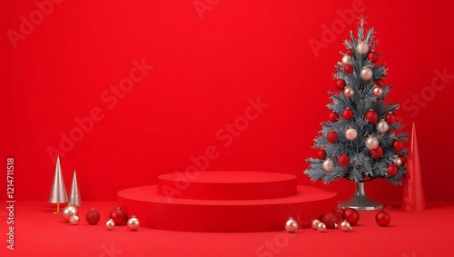 christmas tree with fireworks