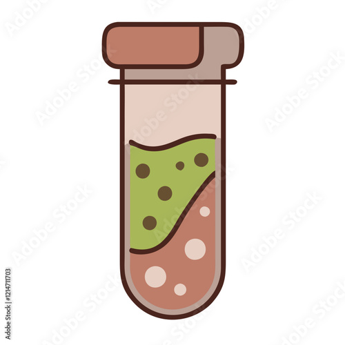 Test tube with colorful liquids, laboratory, scientific experimentation, chemical solutions