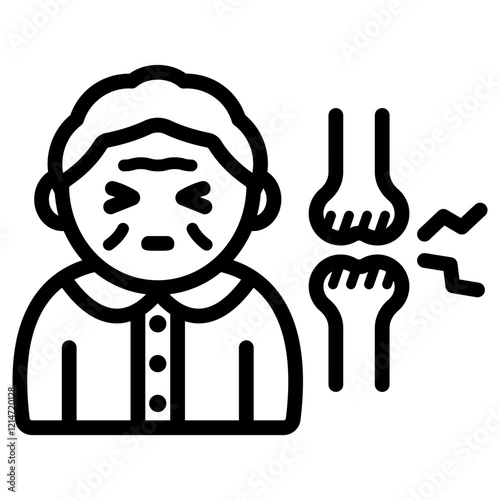 할머니와 관절 통증 아이콘