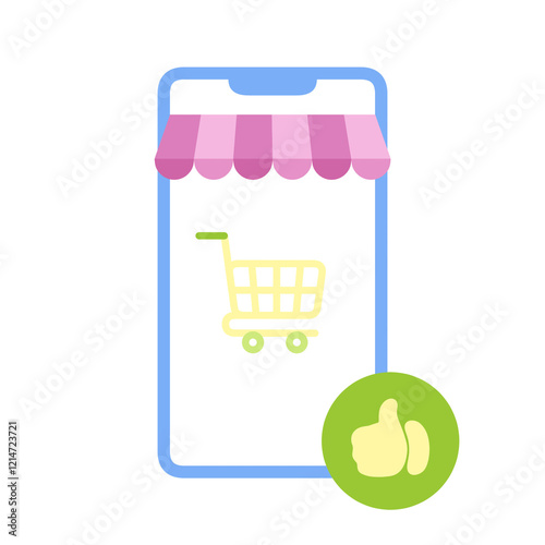 cute online shopping store illustration 