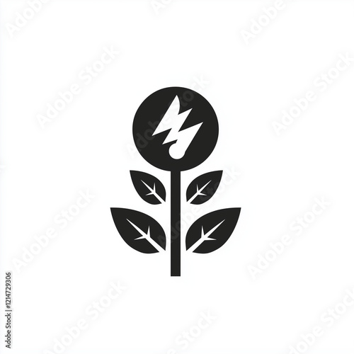 A simple, flat logo depicting an electric energy flower in a minimalistic style.