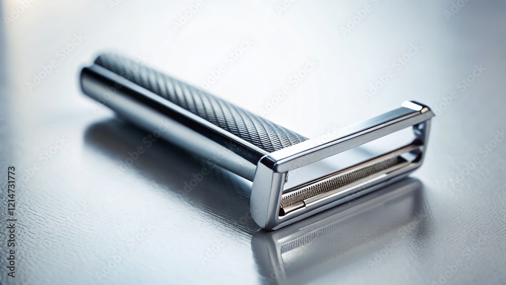 Close-up Tilt-Shift Photo of a Razor Isolated on White Background Close-up Tilt-Shift Photo of a Razor Isolated on White Background