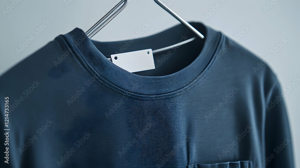 Navy Blue Crew Neck T-Shirt with Pocket - Simple and Stylish Navy Blue Crew Neck T-Shirt with Pocket - Simple and Stylish