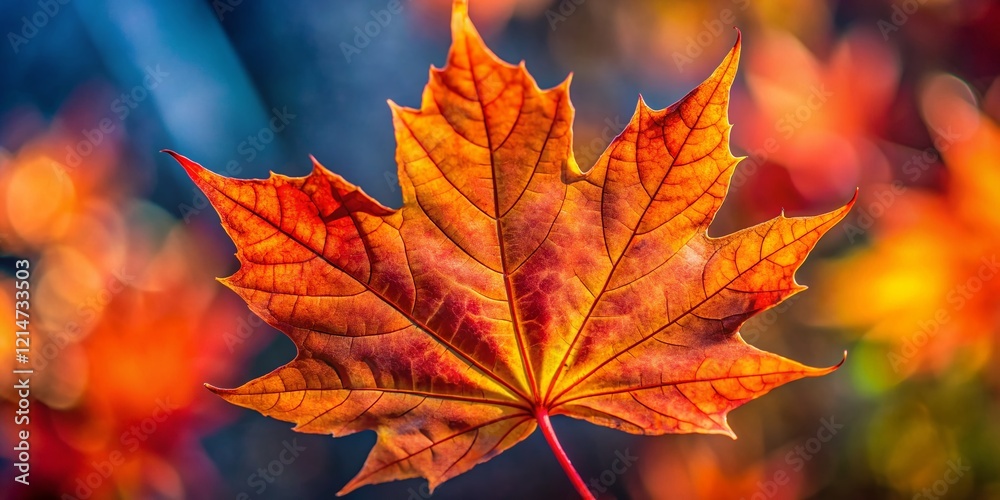 Vibrant Autumn Maple Leaf Close-Up - Drone Aerial Photography Vibrant Autumn Maple Leaf Close-Up - Drone Aerial Photography