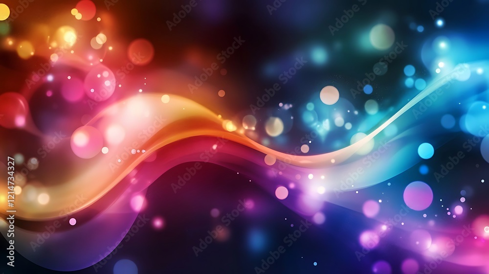 Beautiful blend of multi-colored lights shining in a swirling arrangement Beautiful blend of multi-colored lights shining in a swirling arrangement