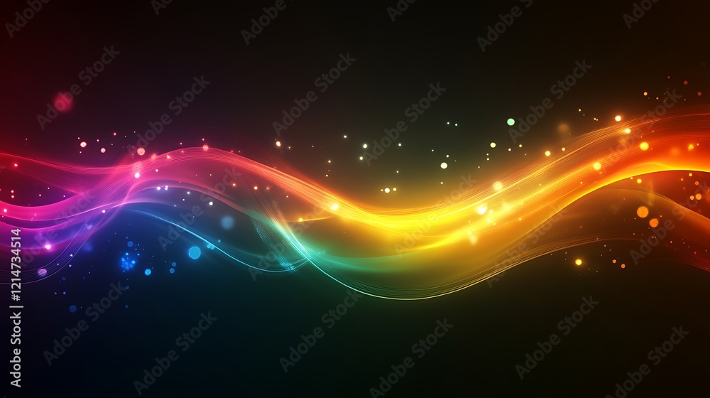 Obraz premium Radiant multi-colored lights illuminating an abstract pattern