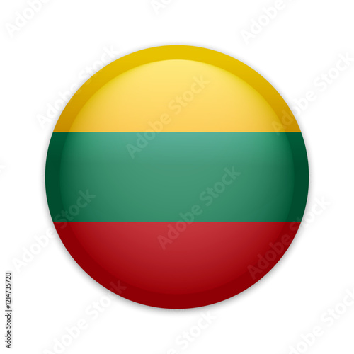 Free Download Lithuania national flag button pin. Lithuania round badge icon. Vector illustration - GFXLoad