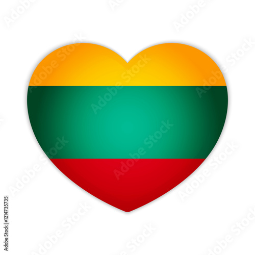 Free Download Lithuania heart badge icon. Lithuania national flag button. Vector illustration - GFXLoad