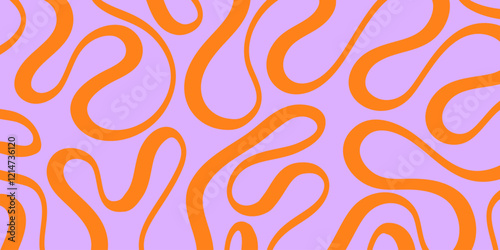 Cool Groovy Striped Texture. Abstract Geometric Lines Y2k Pattern. Brush Hand Drawn Background.