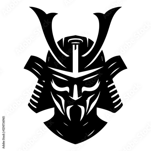 samurai mask illustration flat design