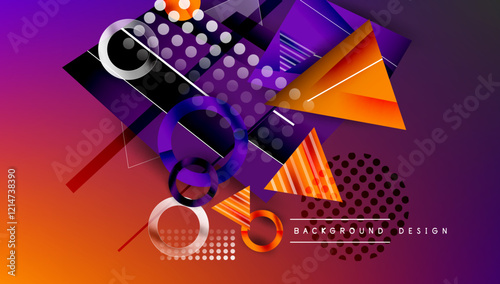 Abstract background geometric design with colorful gradients