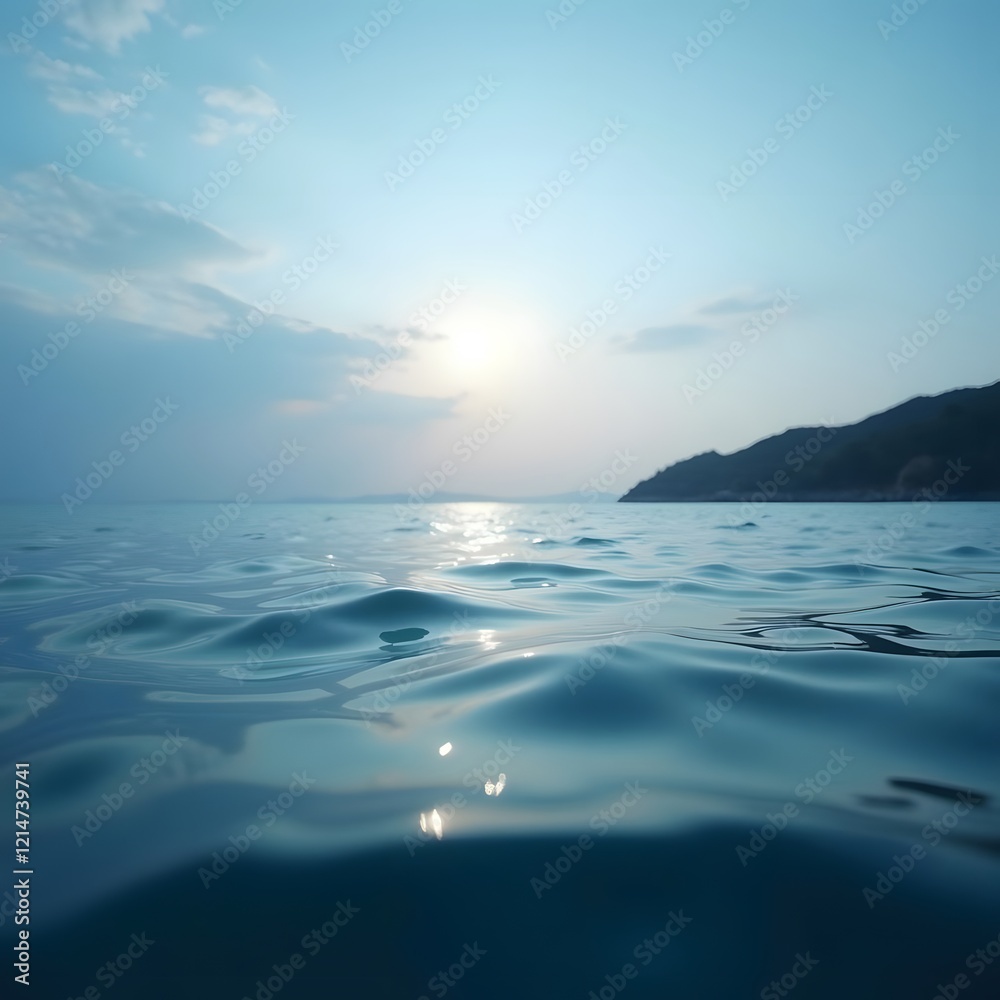 Obraz premium Tranquil Lake Serenity Captivating Studio-lit Sea Photo for 