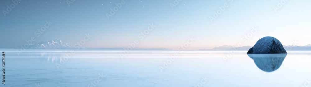 Fototapeta premium Moonlit coastal minimalism