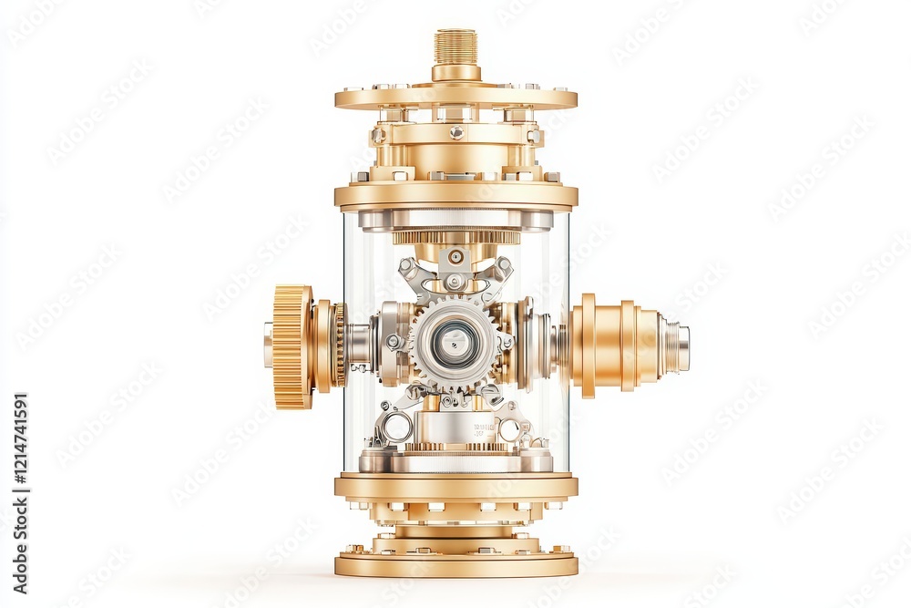 A stunning close-up of a mechanical device featuring intricate gears and a polished golden finish, showcasing the beauty of modern engineering. A stunning close-up of a mechanical device featuring intricate gears and a polished golden finish, showcasing the beauty of modern engineering.