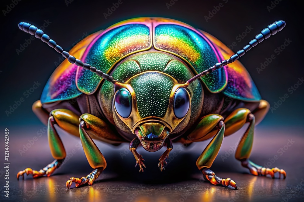 Naklejka premium Vibrant Jewel Beetle Macro Photography - Isolated on Clear Background