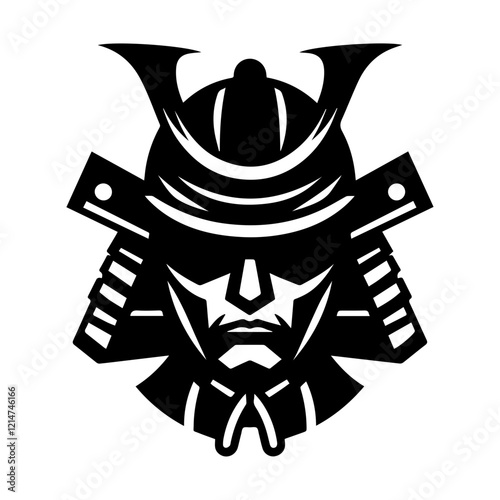 samurai mask illustration flat design