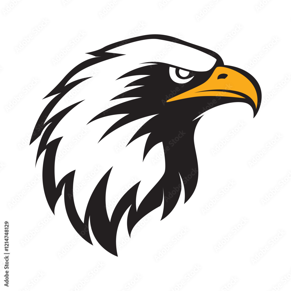 eagle head profile black white yellow logo v5 eagle head profile black white yellow logo v5