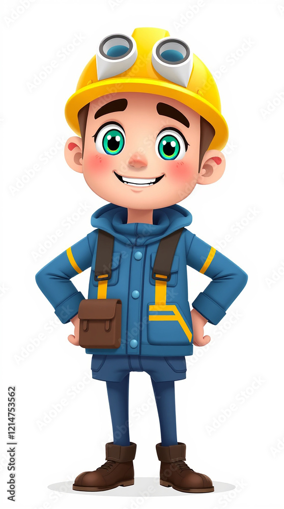 Smiling child engineer Smiling child engineer