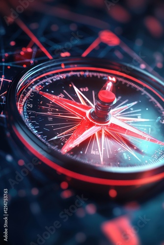 Wallpaper Mural A glowing compass icon representing navigation through customer service. Torontodigital.ca