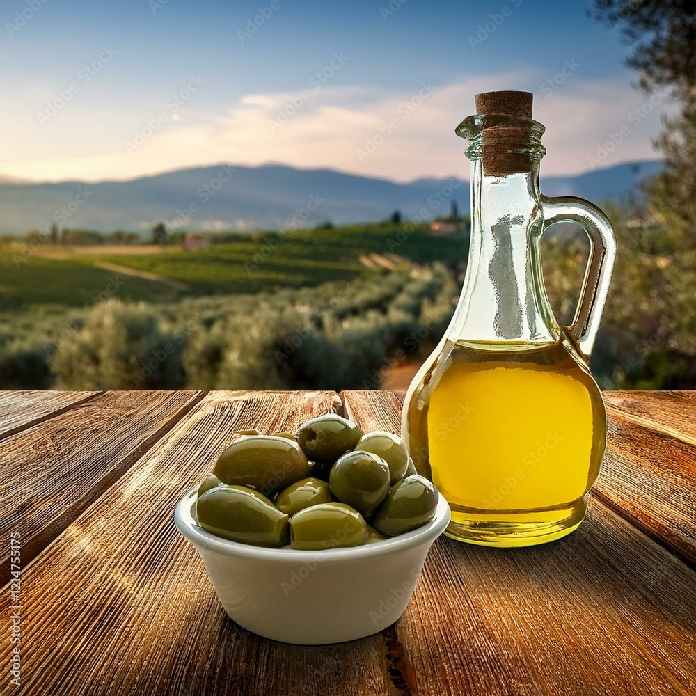 olive oil and olives