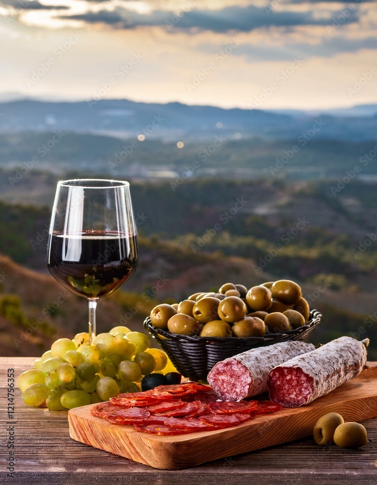 Olives and wine