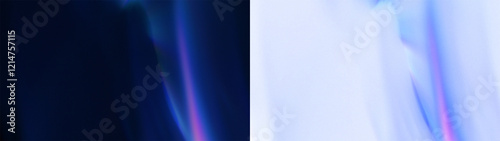 Obraz na plátně Indigo Wash Prism Overlay: Abstract background with a subtle indigo light wash and a soft prism effect