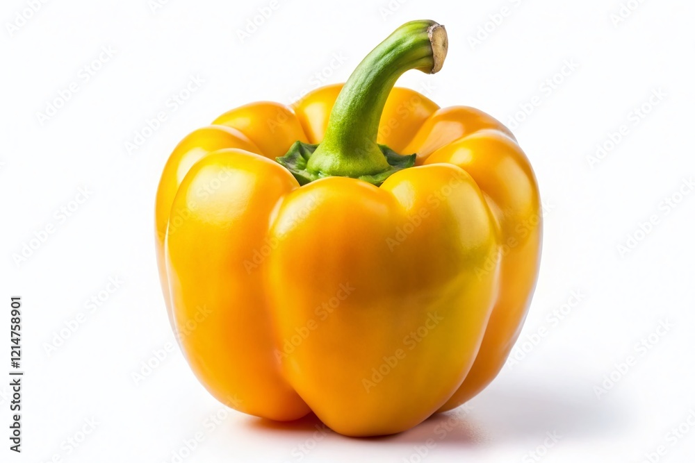 Vibrant Yellow Bell Pepper Isolated, Panoramic Stock Photo Vibrant Yellow Bell Pepper Isolated, Panoramic Stock Photo
