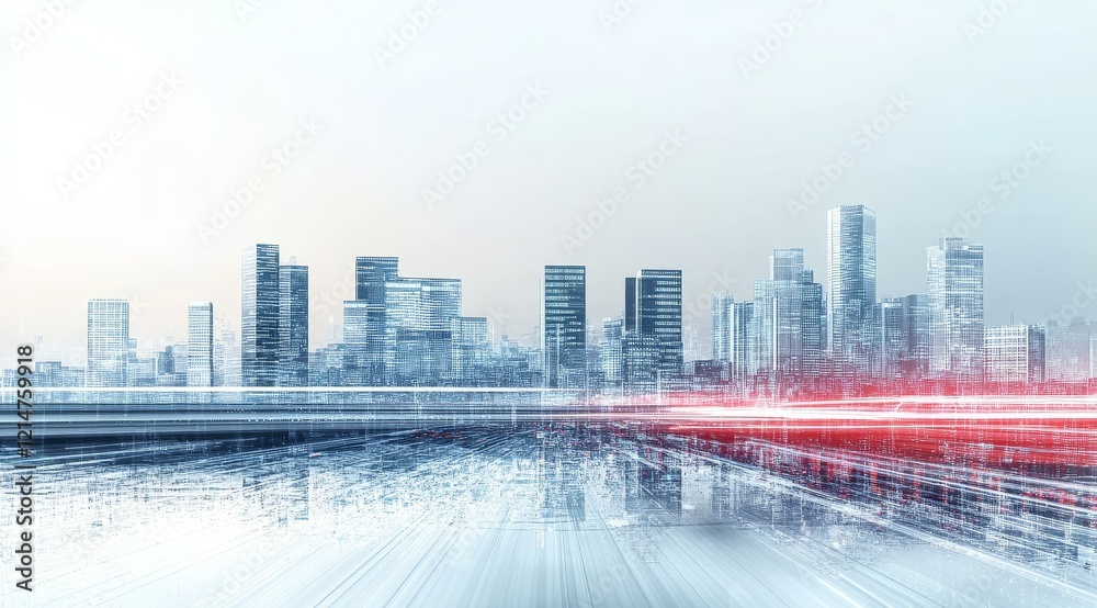 Obraz premium Futuristic Cityscape Digital Art