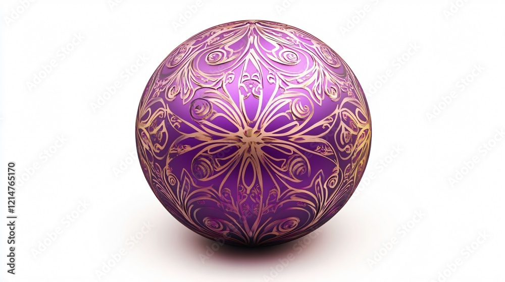Elegant Purple Ornament Sphere Centered in Wide Angle Elegant Purple Ornament Sphere Centered in Wide Angle