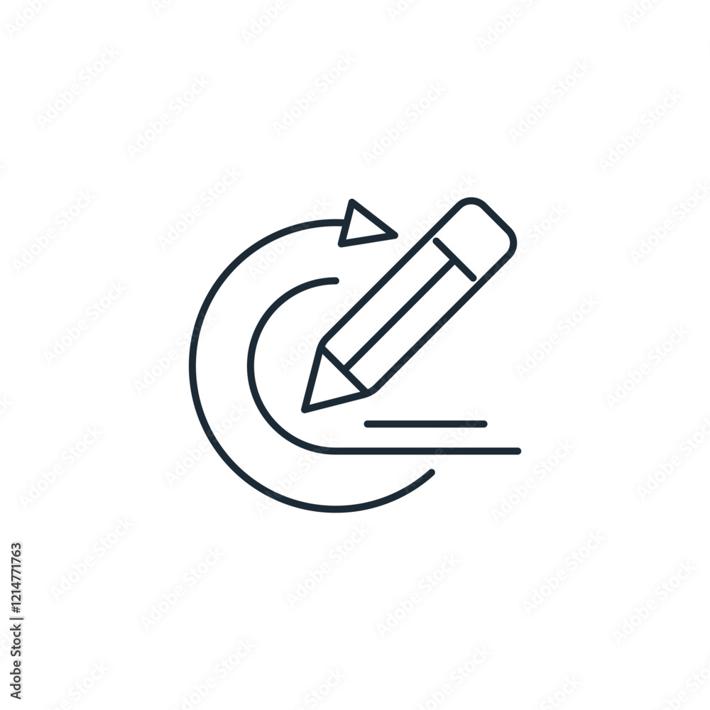 Write and record quickly. Vector linear icon isolated on white background. Write and record quickly. Vector linear icon isolated on white background.