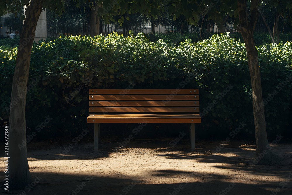 Serene Park Bench: A Moment of Tranquility Serene Park Bench: A Moment of Tranquility