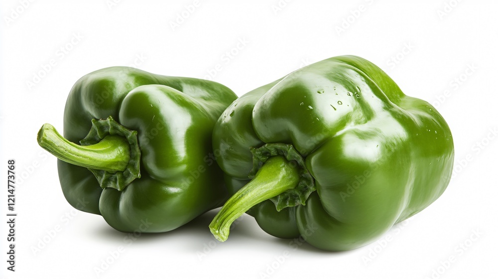 Bright Bell Peppers Illustration on White Background Bright Bell Peppers Illustration on White Background