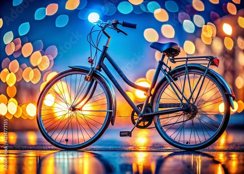 Wallpaper Mural Blurred City Lights, Bicycle Ride at Night, Bokeh, Urban Cycling, Night Photography Torontodigital.ca