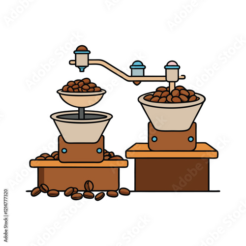 coffee grinder and coffee beans