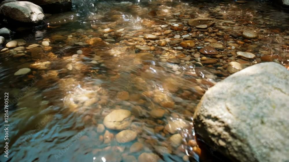 Clear Stream Flowing Over Smooth Stones Clear Stream Flowing Over Smooth Stones