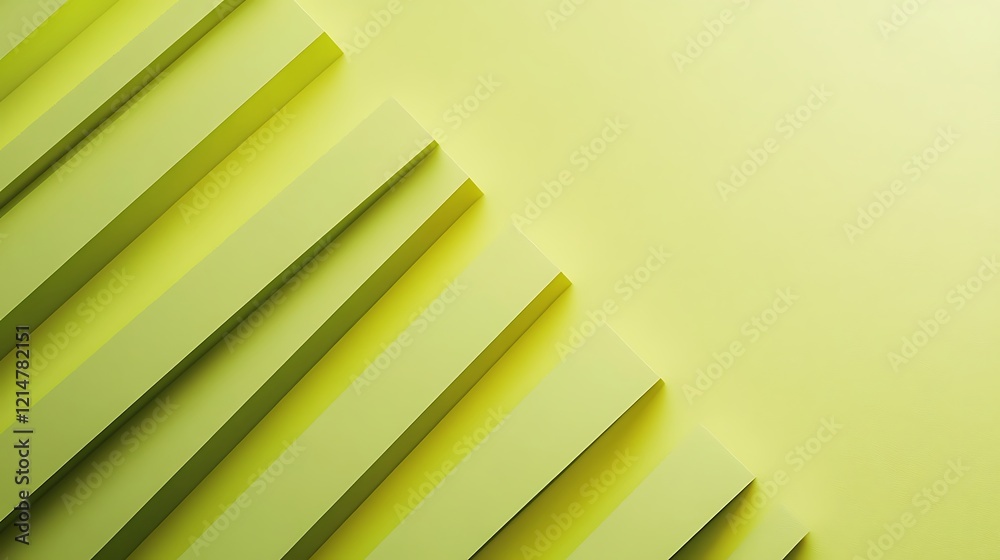 Obraz premium Diagonal minimalist vents forming a sleek design on a bright pastel lime background