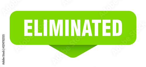 eliminated sticker. eliminated sign on transparent background