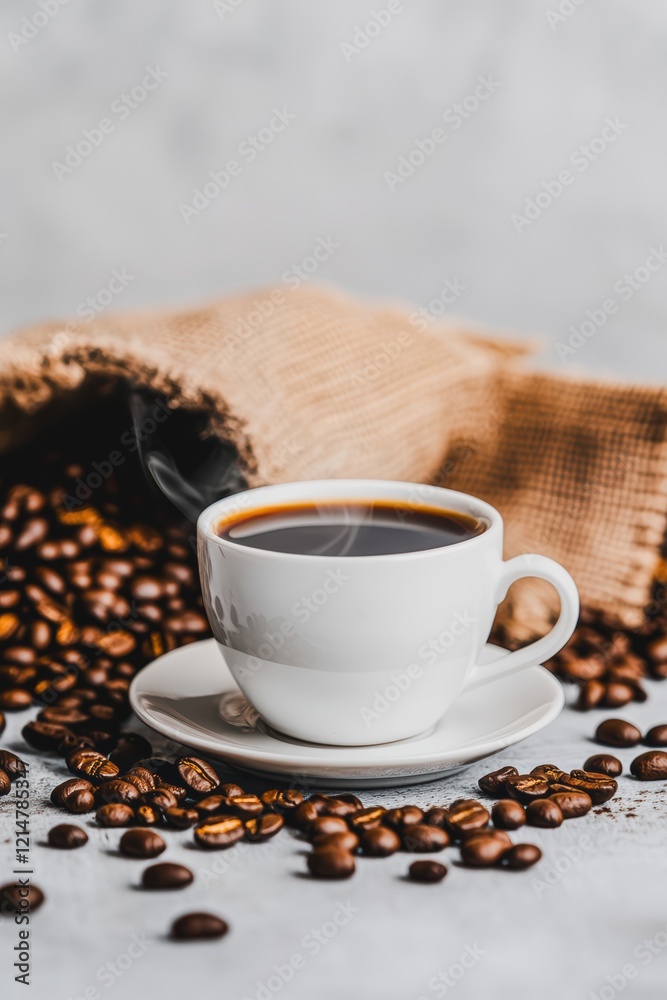 Fototapeta premium Fresh Brewed Coffee Delight